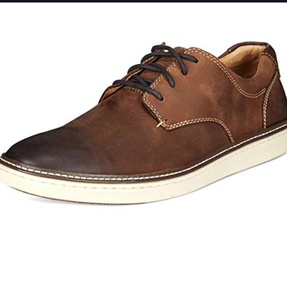 Johnston & Murphy Tan Oiled Full Grain Sheepskin Plain Toe Leather Shoes 9W